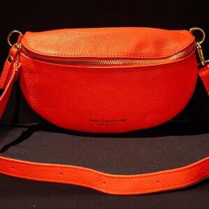 Viola Castellani Orange Leather Belt Bag